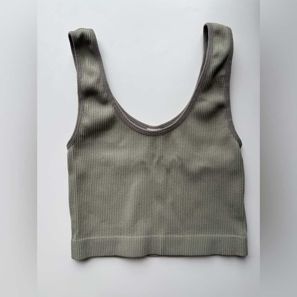 Sunday Best Sage Green Ribbed Sports Top S Aritzia